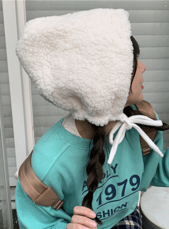 [당일배송] 한파갓템 귀여운 귀마개 방한 양털후드 벙거지 귀도리 보닛햇